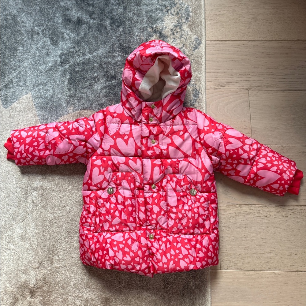 New Ted Baker Heart Pattern Hooded Puffer
Toddler Girl 12-18 months
